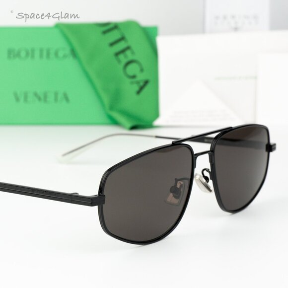 Bottega Veneta Women Sunglasses Black Grey Pilot BV1125S 001 BRAND NEW